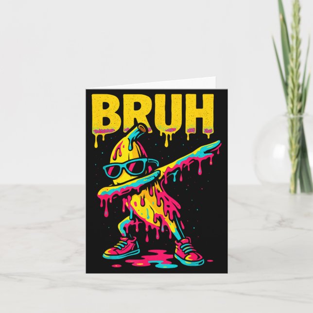 Carte Banane Dabbing Bruh Goutte Glace Banane Jeunesse B (Devant)