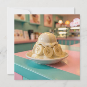 Carte Banane en sundae de résine Boutique de glace rét