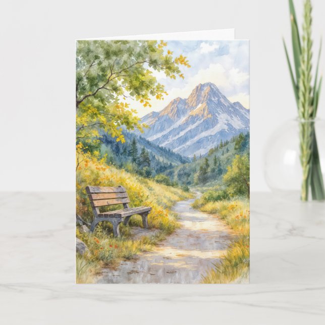 Carte Banc d'aquarelle Sympathy (Devant)