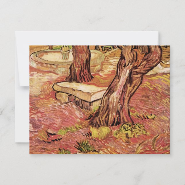Carte Banc de pierre Van Gogh en Jardin, Hôpital St Paul (Devant)