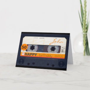 Carte Bande audio rétro 50e anniversaire personnalisé HG