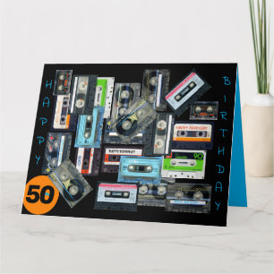Carte Bande audio rétro Cassette Mixbande Nom Anniversai