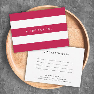 Carte Bande blanche & Certificat-cadeau de couleur perso