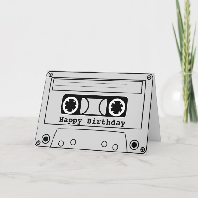 Carte Bande cassette rétro musique d'anniversaire des an (Devant)