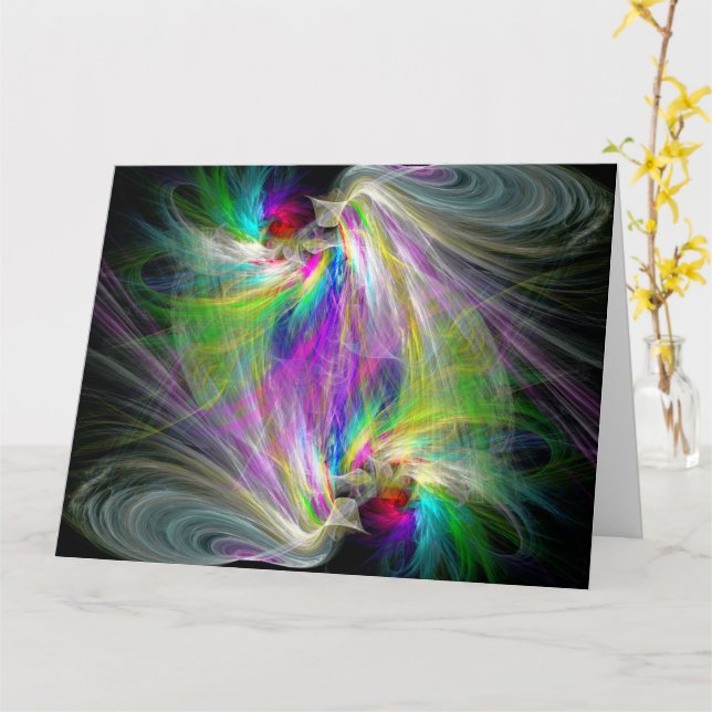 Carte Bande de framboises et de colombes Vide BIG Card (Fleur jaune)