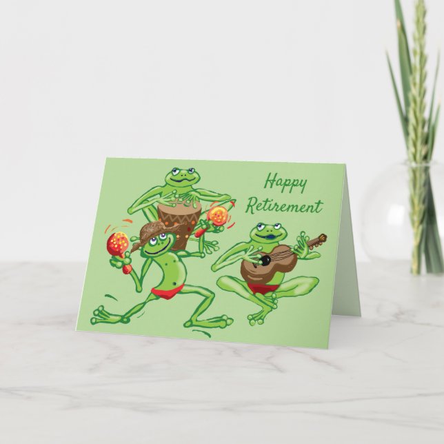 Carte Bande de grenouilles Happy Retirement (Devant)