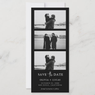 Carte Bande de photo noire Mariage Enregistrer la date