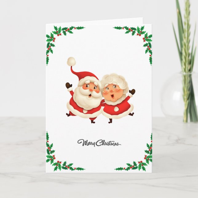 Carte Bande dessinée amusante moderne Joyeux Noël Festif (Devant)