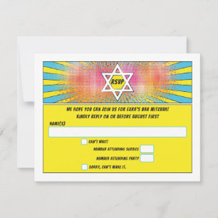 Carte Bande dessinée Barre de livre Mitzvah ou Bat mitzv