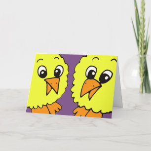 Carte Bande dessinée de poussins de Pâques
