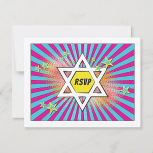 Carte Bande dessinée Star du livre David Bar Mitzvah RSV