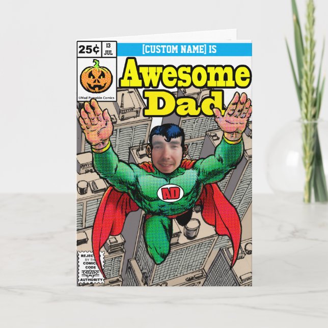 Carte Bande dessinée Superhero personnalisable Anniversa (Devant)