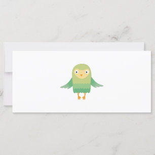 Carte Bande dessinée verte de hibou