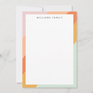 Carte Bandes Diagonales colorées Retro Sweet Candy Paste