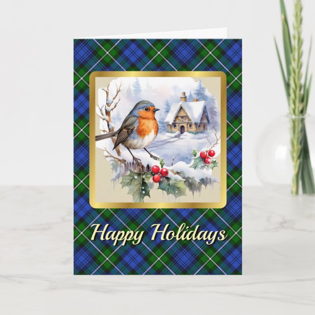 Carte Bannerman Crest & Tartan avec Robin Personnalisé (Devant)