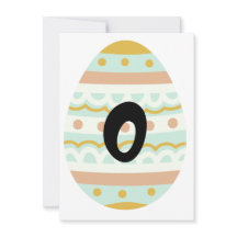 Carte Bannière "O" décorée en forme d'oeuf de Pâqu