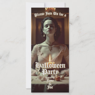 Carte Banquet gothique d'Halloween à la lumière des boug
