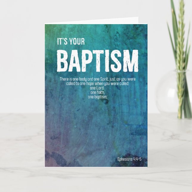 Carte Baptême Adulte Avec Bible Verse Écriture (Devant)