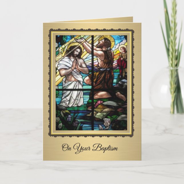 Carte Baptême adulte de Jésus par Jean le Baptiste (Devant)