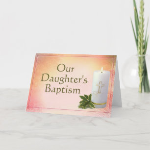 Carte Baptême de notre fille