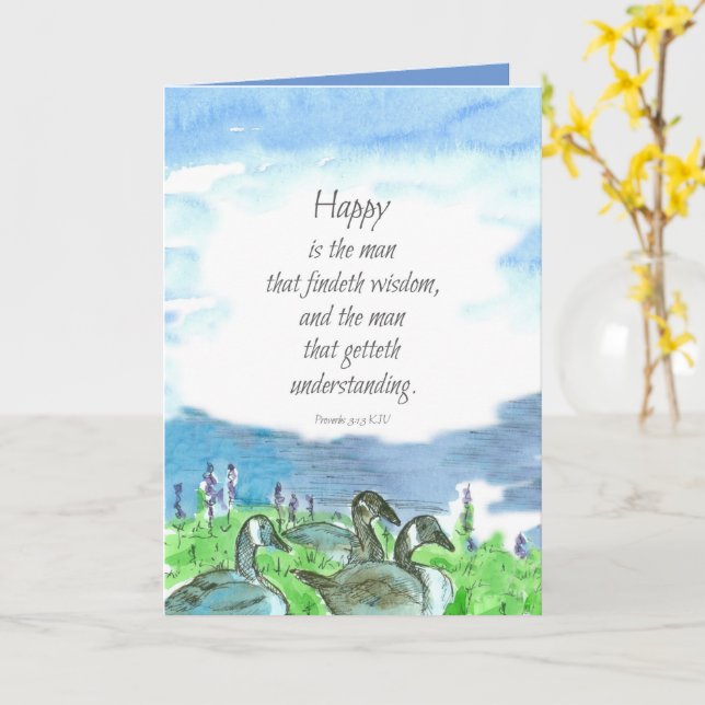 Carte Baptême Félicitations Proverbes Bible Écriture (Fleur jaune)