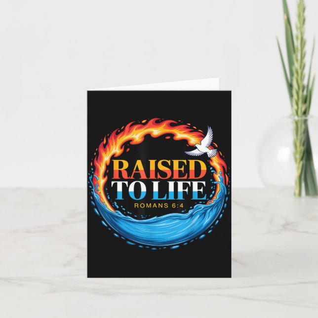 Carte Baptized Raised To Life Romans 6-4 Christian Bapti (Devant)