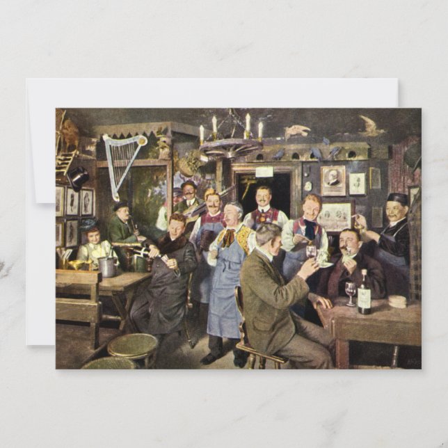 Carte Bar à l'ancienne avec des célébrations populaires, (Devant)