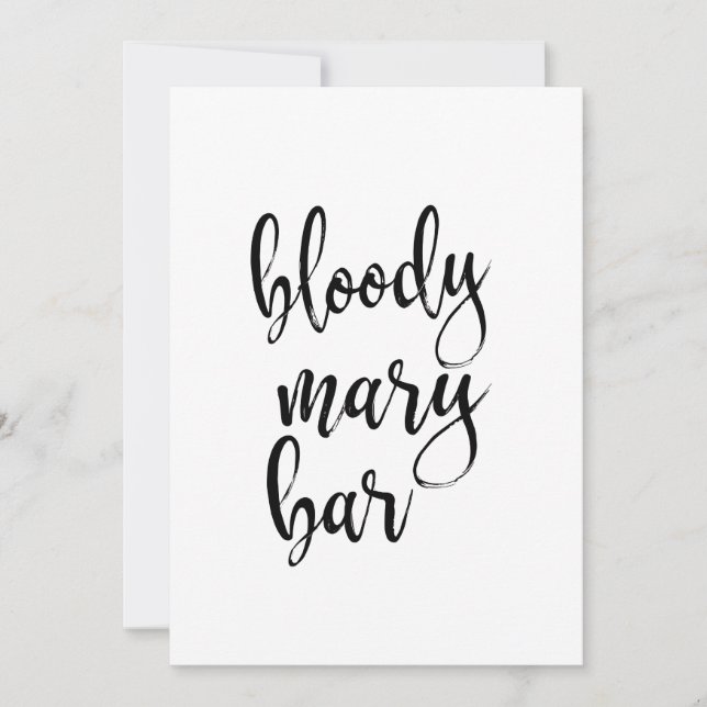 Carte Bar Bloody Mary Panneau d'affordable calligraphie (Devant)