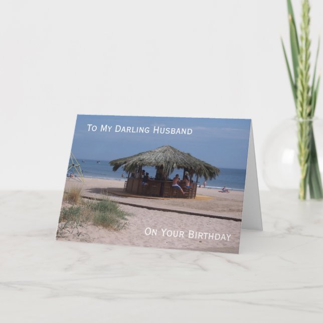 Carte Bar de plage Mari personnalisé Anniversaire (Devant)