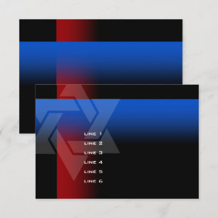 Carte Bar Mitzvah Rouge et bleu sur n'importe quelle cou