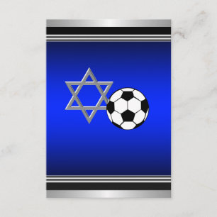 Carte Bar Mitzvah Thème Football Bleu de la Royal Navy