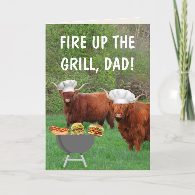 Carte Barbecue de la fête des pères pour le bœuf de High (Devant)