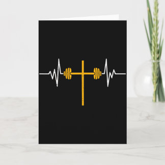 Carte Barbell Cross Haltère Jésus Drôle Christian Worko