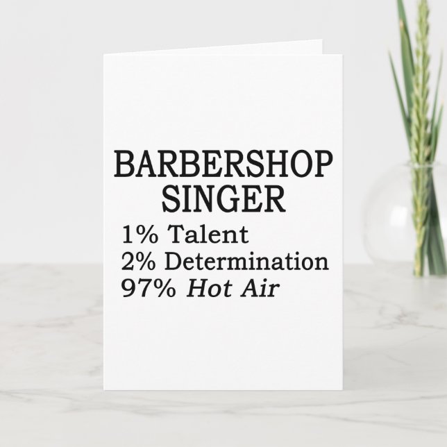 Carte Barbershop Singer Hot Air (Devant)