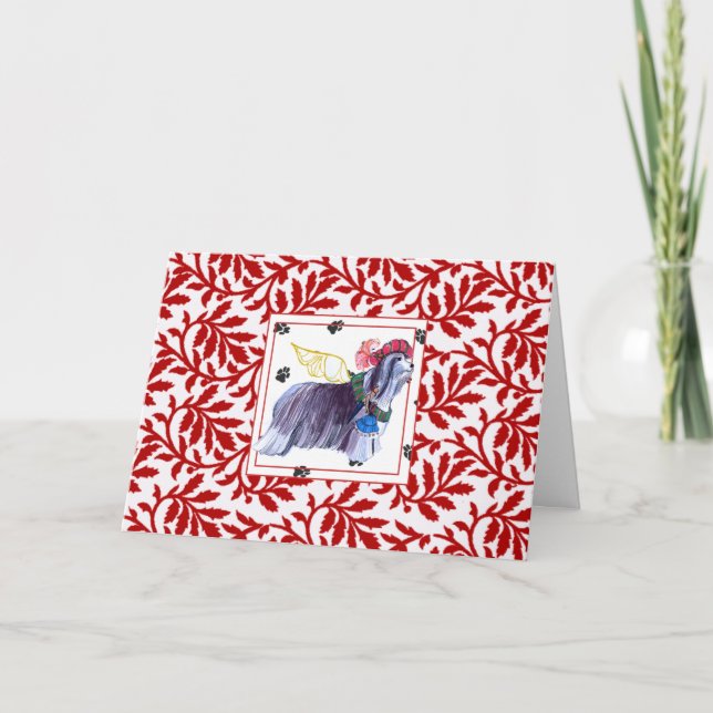 Carte barbue de vacances de NOEL de colley d'anges (Devant)