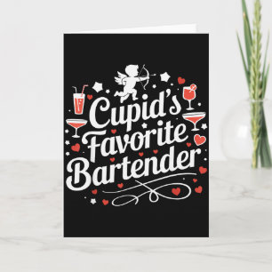 Carte Barman préféré de Cupidon Boisson drôle de Saint-V