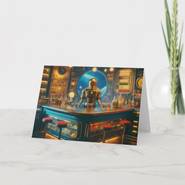 Carte Barman Robot dans un bar interstellaire à l'ère sp (Devant)