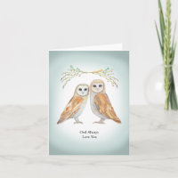Barn Owl Couple Mariage Anniversaire Cute Ows