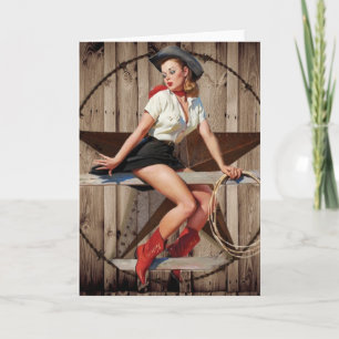 Carte Barre Wood Texas Star pays occidental Cowgirl