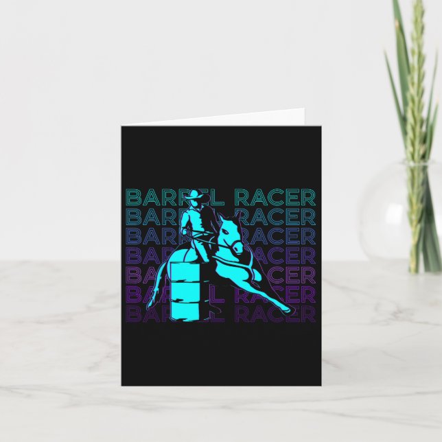 Carte Barrel Racer Barrel Racine Horseback équitation Ba (Devant)