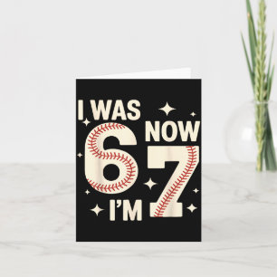 Carte Baseball 7e anniversaire drôle 6 7 ans j'avais 6 7