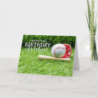 Baseball avec joyeux mot d'anniversaire vert herbe