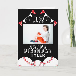 Carte Baseball Ball Flags Sports Enfants Photo Anniversa