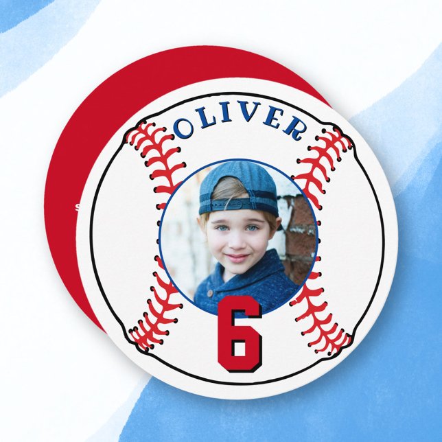 Carte Baseball Ball Kids Sports Anniversaire Photo (Créateur téléchargé)