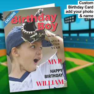 Carte Baseball Birthday Boy / MVP Joyeux anniversaire