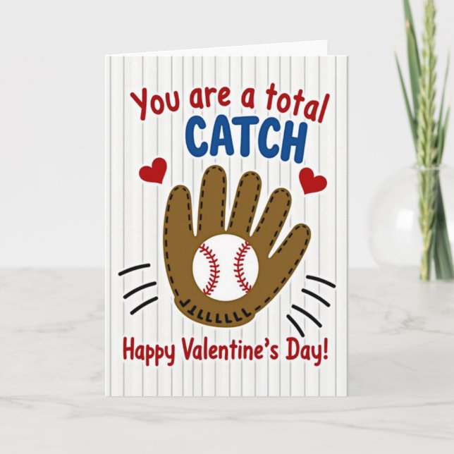 Carte Baseball Catch Valentine Card (Devant)
