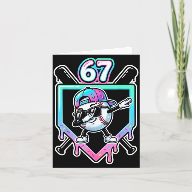 Carte Baseball Ice Cream Drip 67 Player Dabbing Six Seve (Devant)