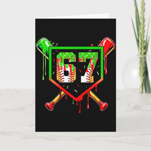 Carte Baseball Ice Cream Drip Number 67 Player 6 7 Chris (Devant)