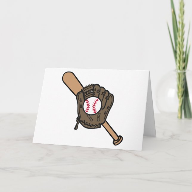 Carte Baseball Mitt & Bat (Devant)