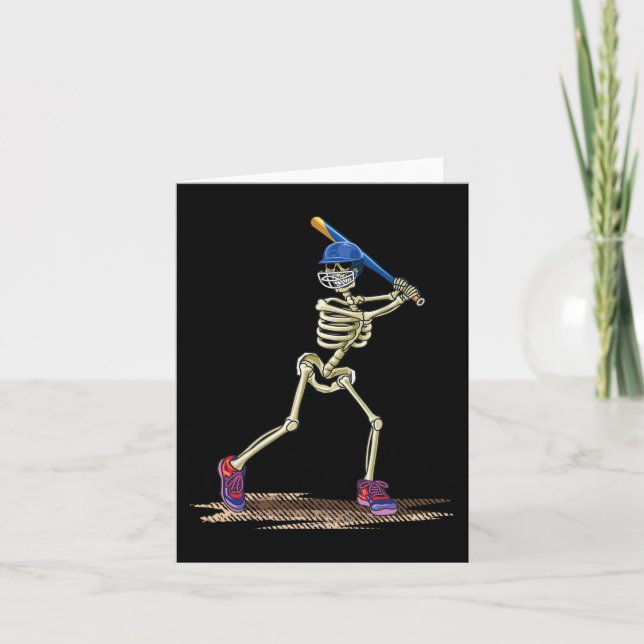 Carte Baseball Skeleton Halloween Hommes garçons Basebal (Devant)